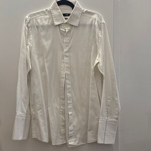 Boss Men's Cream Button-Front Dress Shirt